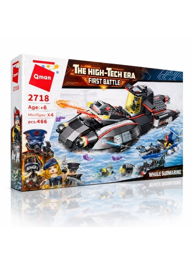 Qman Thunder Mission Submarine Building Blocks Set – 466 Pieces – 4 Minifigures – Ages 6+ - Image 3